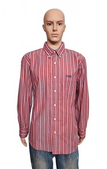 Vintage Chaps Striped Long Sleeve Shirt Red Blue Men's Size XXL Oversized