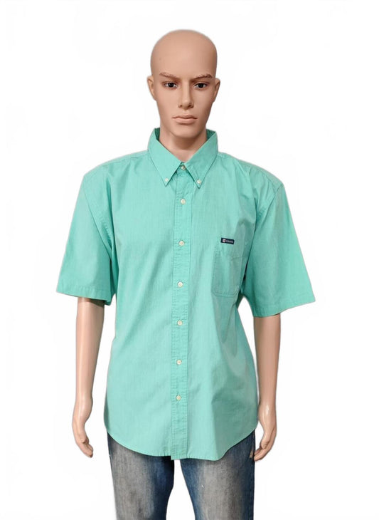 Vintage Chaps Plain Short Sleeve Shirt Mint Green Pastel Men's Size XXXL 3XL