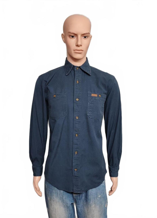Vintage Carhartt Canvas Work Overshirt Faded Navy Blue Men's Size Small S