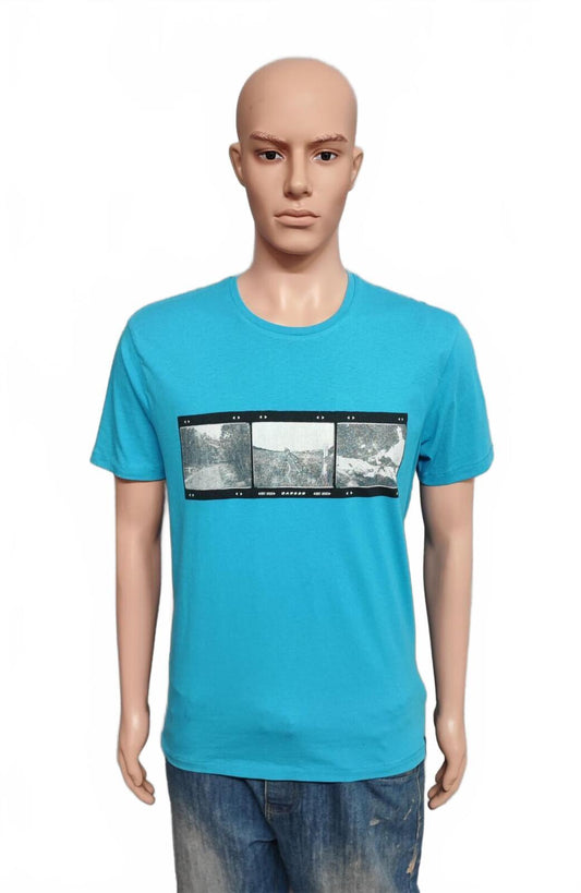Vintage Dare 2B Gorpcore Graphic T-Shirt Blue Mountain Retro Y2K Men's Size M