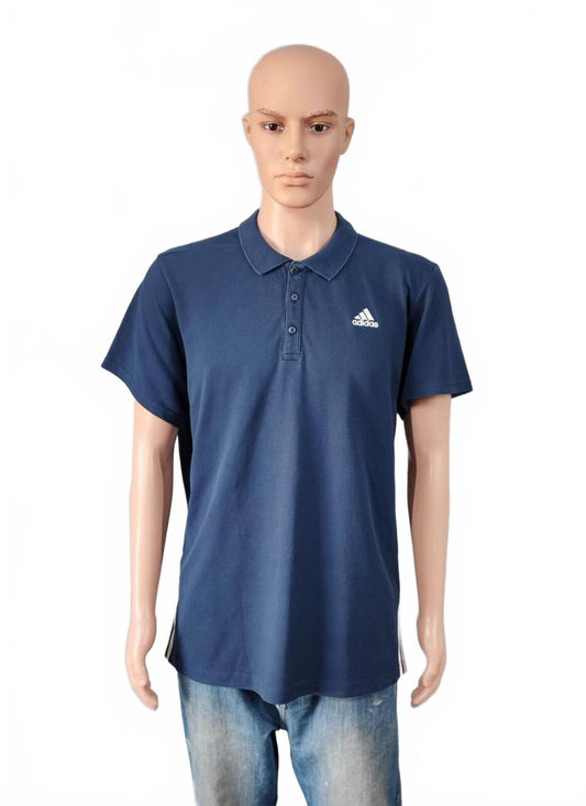 Vintage Adidas Climalite Performance Polo Shirt Navy Blue Retro Y2K Men's Size L