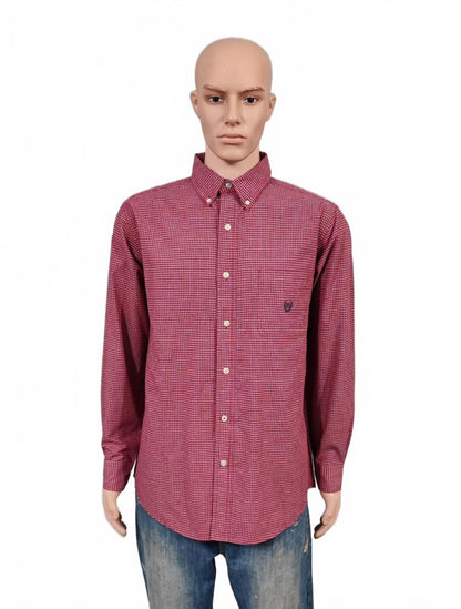 Vintage Chaps Checked Long Sleeve Flaid Flannel Lumberjack Shirt Red Men Size XL