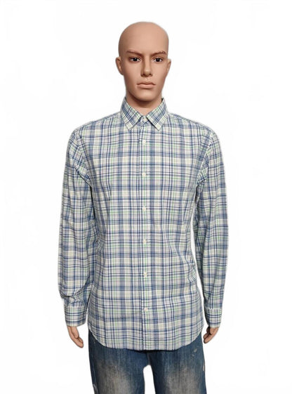 Vintage Gap Checked Long Sleeve Plaid Flannel Grunge Shirt Blue Men Size Large