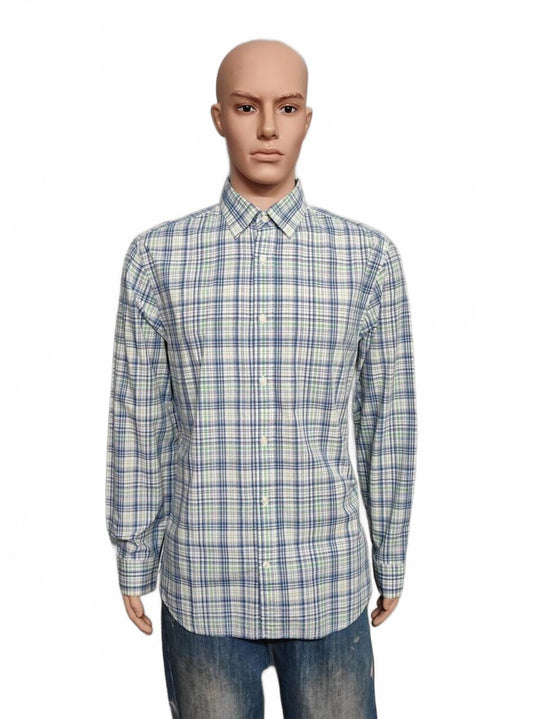 Vintage Gap Checked Long Sleeve Plaid Flannel Grunge Shirt Blue Men Size Large
