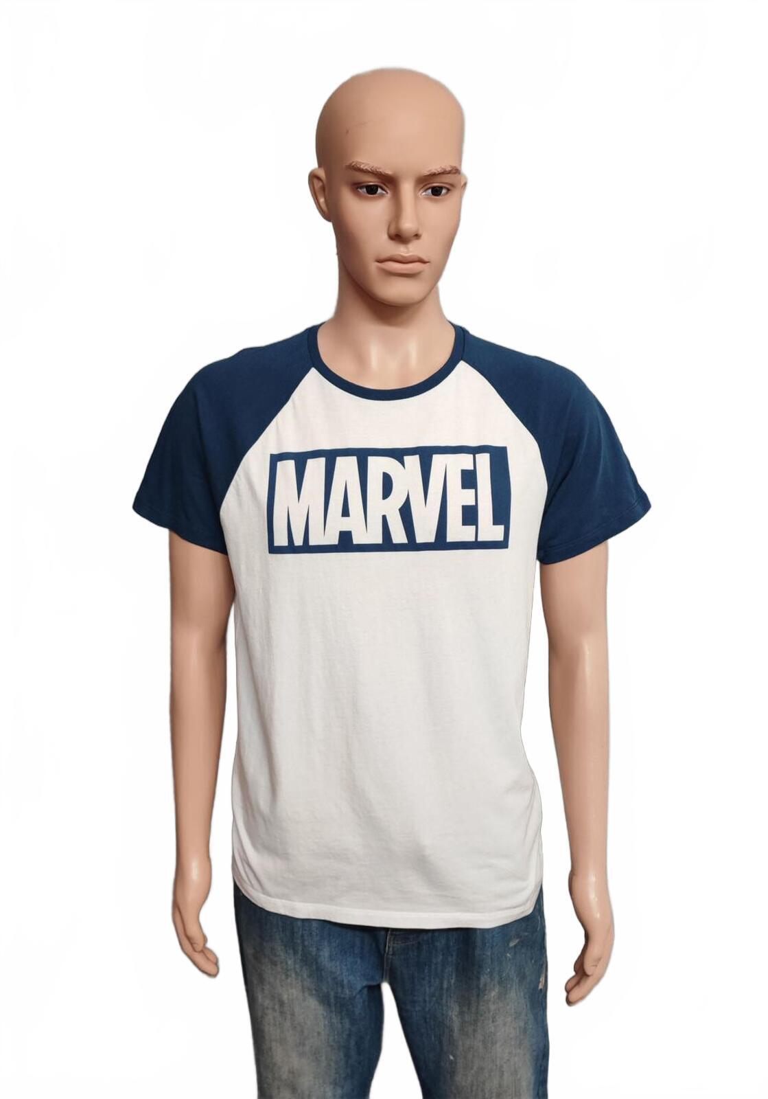 Vintage Marvel Comics Graphic T-Shirt White Blue Retro 90s Men's Size Medium M