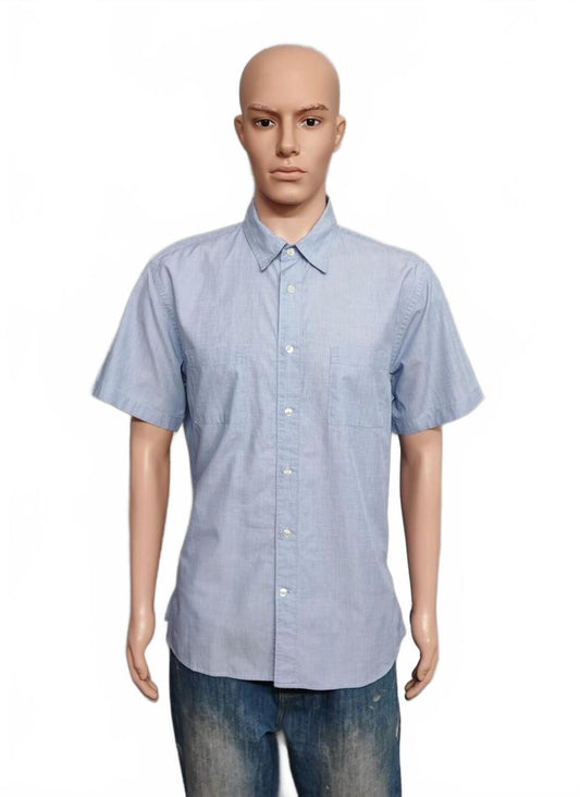 Vintage Gap Checked Short Sleeve Shirt Blue White Flannel Casual Men's Size L