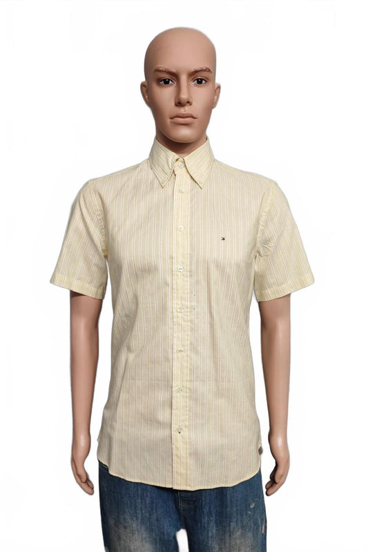 Vintage Tommy Hilfiger Short Sleeve Shirt Mustard Yellow Men's Size Medium M