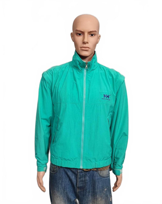 Vintage Helly Hansen Plain Forest Green Full Zip Technical Jacket Men Size XL