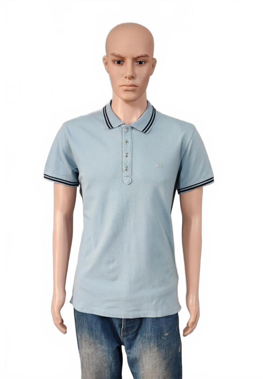 Vintage Diesel Embroidered Logo Polo Shirt Blue Contrast Retro Y2K Men's Size L
