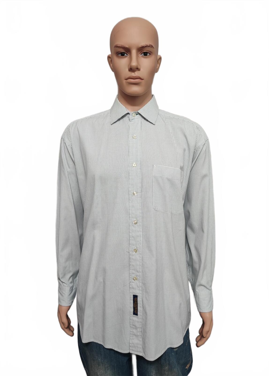 Vintage Tommy Hilfiger Checked Long Sleeve Shirt White Blue Men's Size XXXL