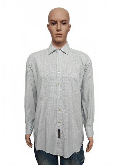 Vintage Tommy Hilfiger Checked Long Sleeve Shirt White Blue Men's Size XXXL