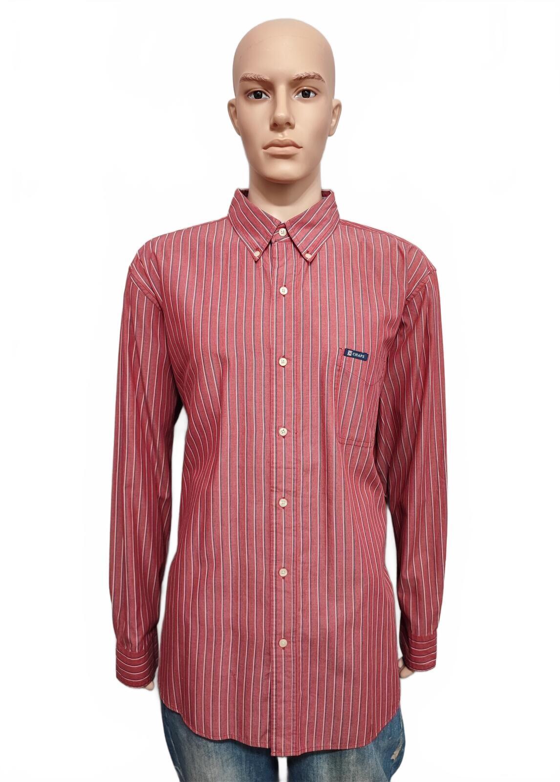 Vintage Chaps Striped Long Sleeve Shirt Red White Men's Size XXL