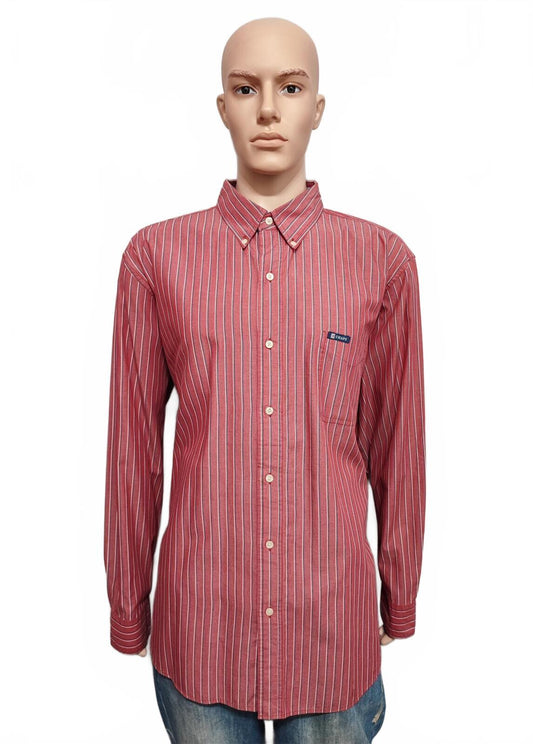 Vintage Chaps Striped Long Sleeve Shirt Red White Men's Size XXL