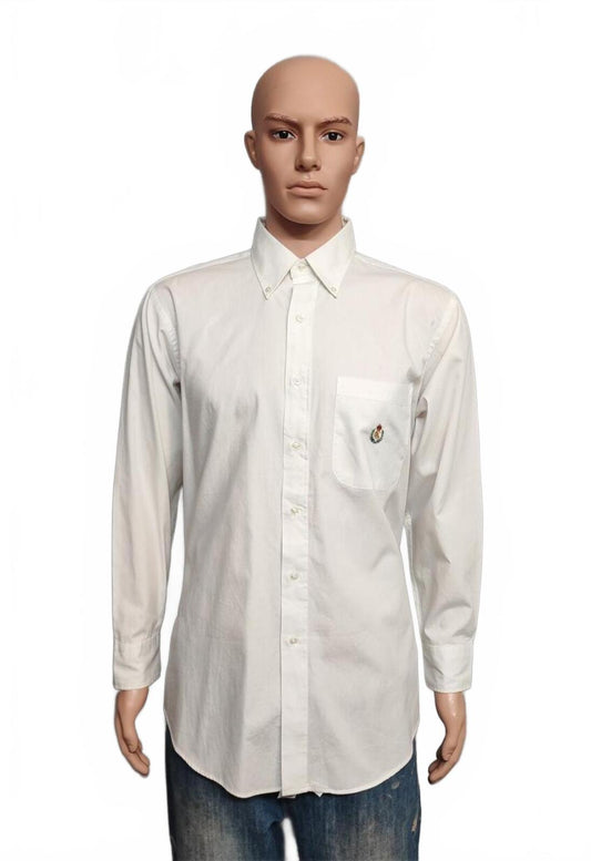 Vintage Chaps White Shirt XL Long Sleeve Cotton Plain Preppy 90s Y2K Retro Dad