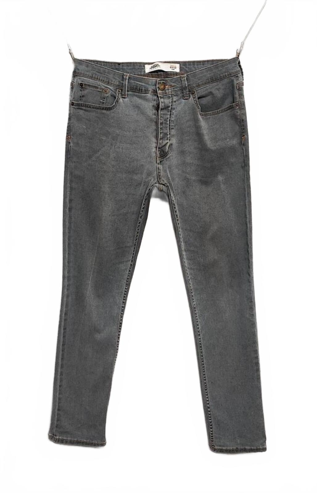 Vintage Burton Menswear Grey Denim Jeans Y2K Indie Retro Stretch Slim Men's W33