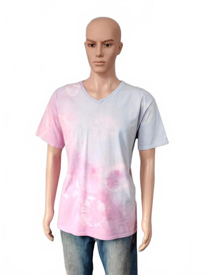 Vintage Fruit of the Loom Tie Dye Graphic T-Shirt Pink Retro 90s Men's Size L