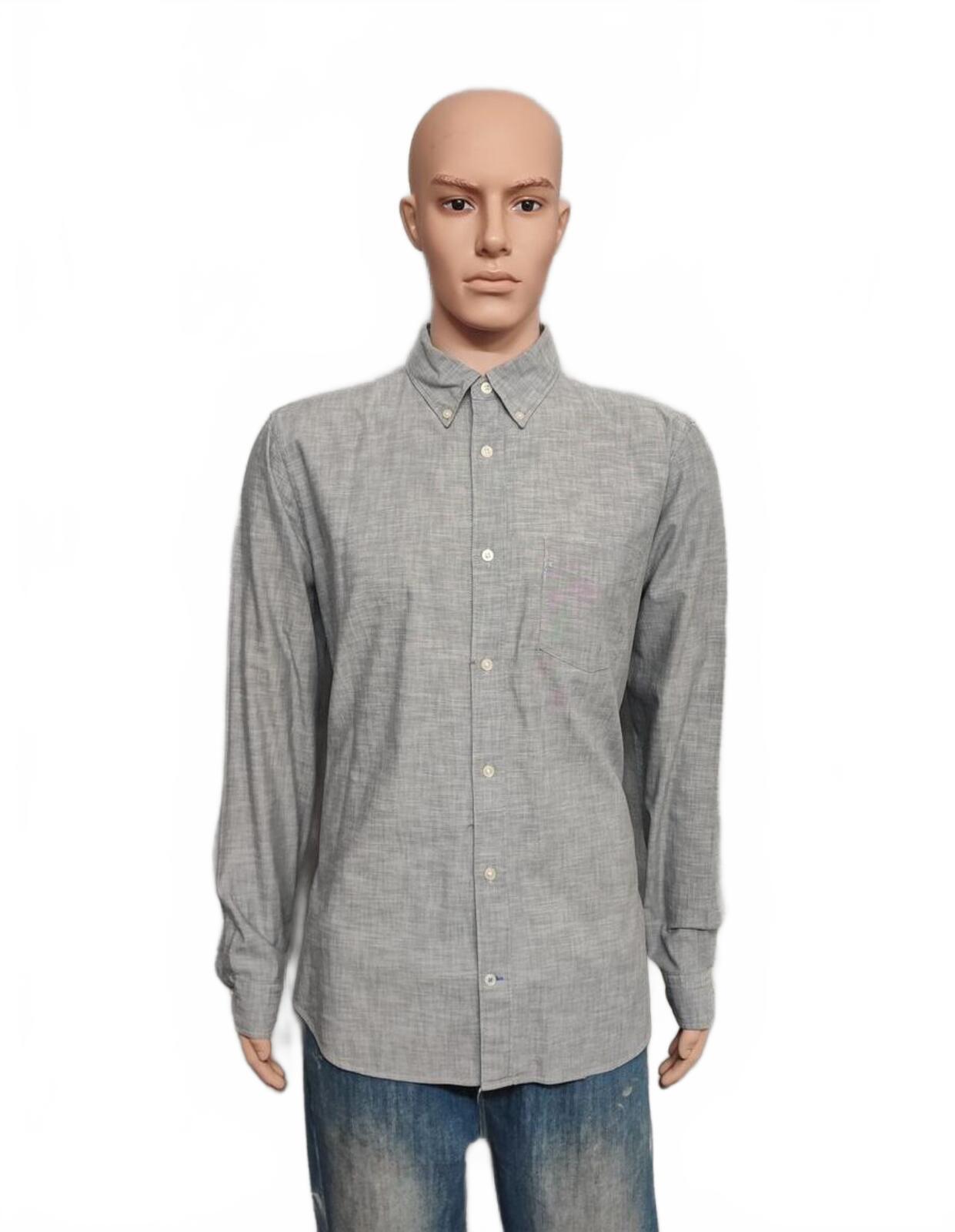 Vintage Gap Plain Grey Long Sleeve Grunge Skater Shirt Men Size Large