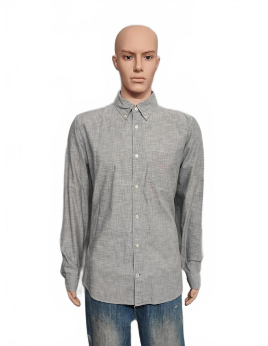 Vintage Gap Plain Grey Long Sleeve Grunge Skater Shirt Men Size Large