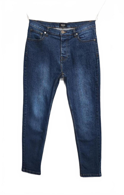 Vintage Boohoo Man Navy Blue Dark Wash Jeans Y2K Retro Streetwear Men's W32 L31