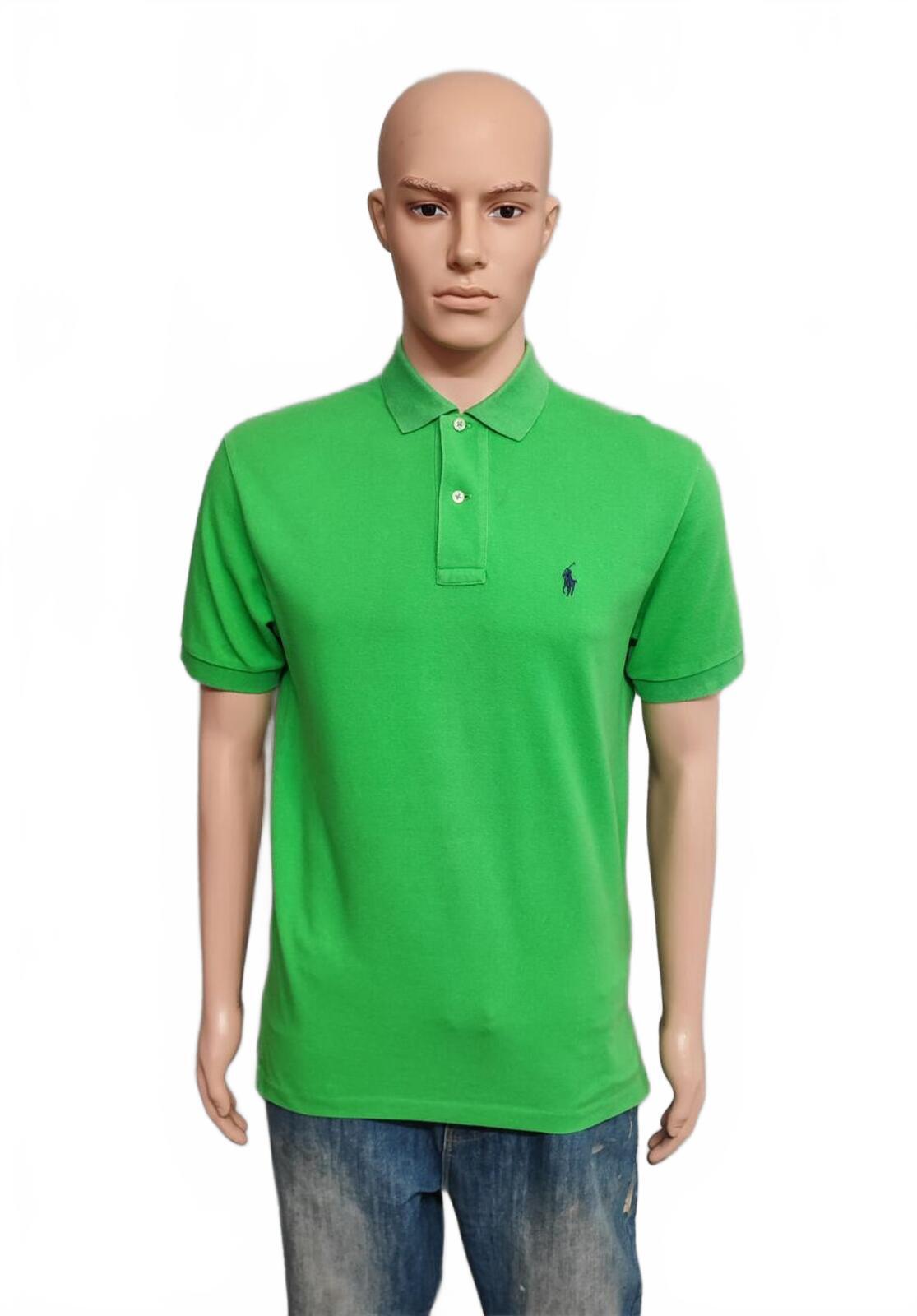 Vintage Polo Ralph Lauren Embroidered Pony Polo Shirt Green Retro 90s Men Size M