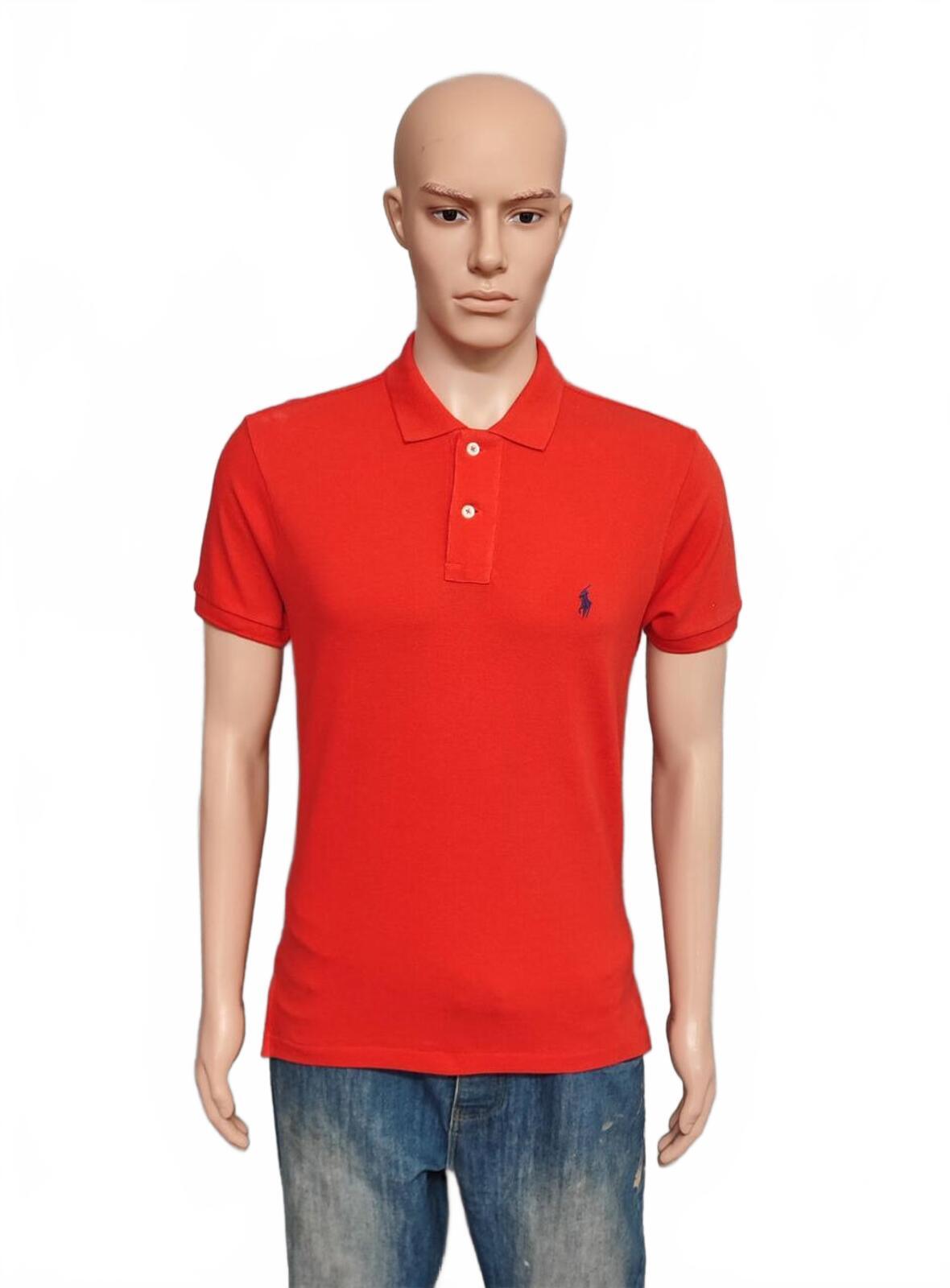 Vintage Ralph Lauren Embroidered Pony Polo Shirt Red Retro 90s Men's Size Small S