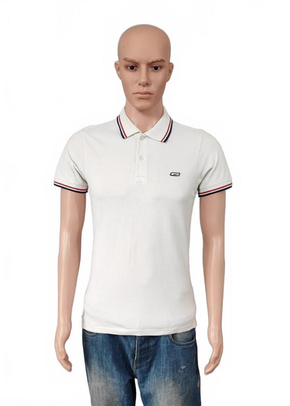 Vintage Jack & Jones Classic Polo Shirt Faded White Retro Y2K Men's Size Small S