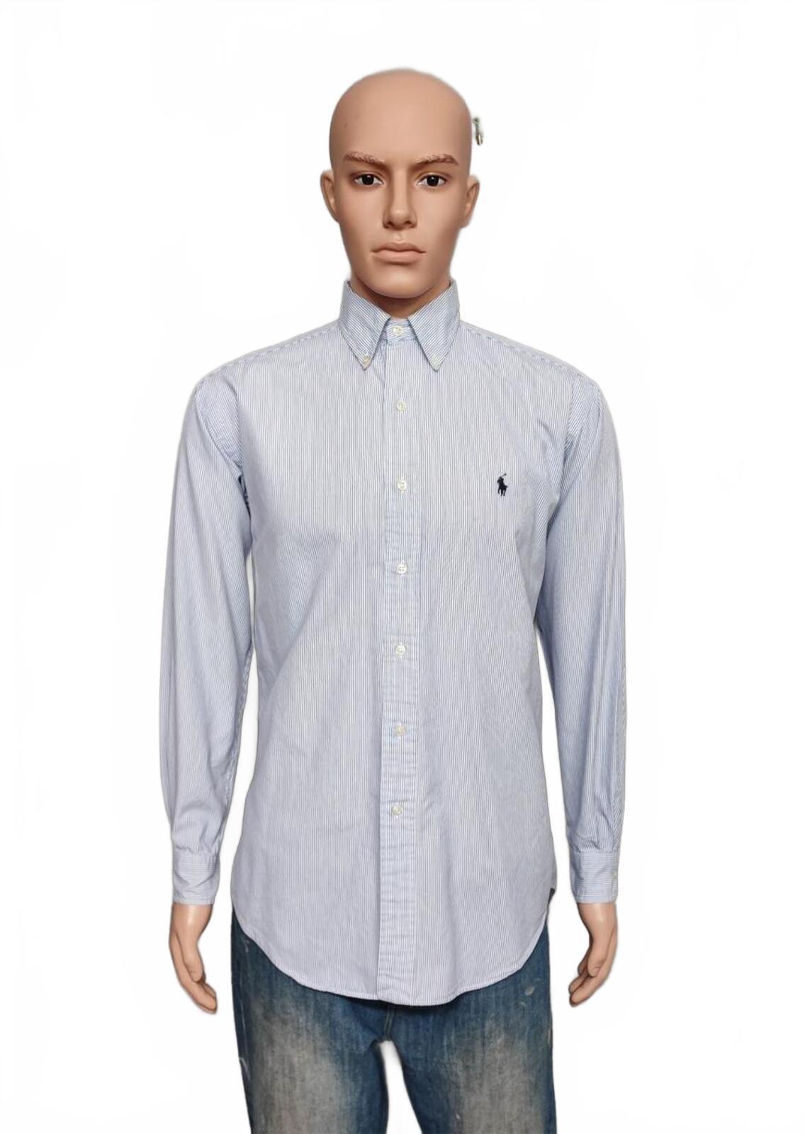 Vintage Chaps Ralph Lauren Striped Long Sleeve Shirt Blue White Men's Size Large