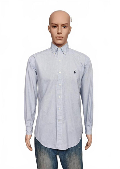 Vintage Chaps Ralph Lauren Striped Long Sleeve Shirt Blue White Men's Size Large