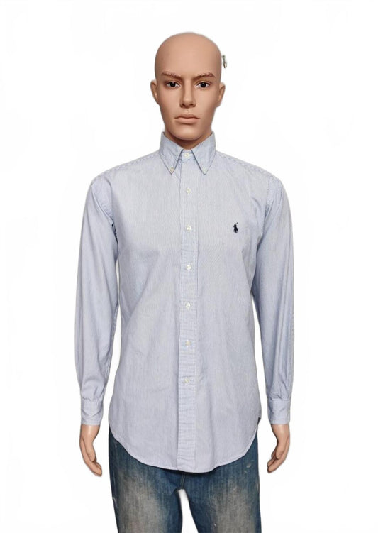 Vintage Chaps Ralph Lauren Striped Long Sleeve Shirt Blue White Men's Size Large