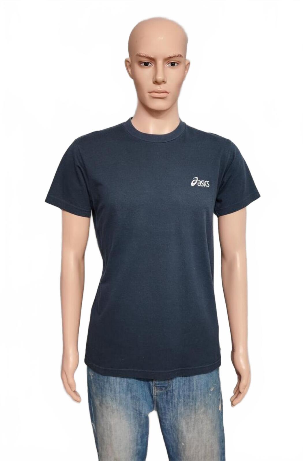 Vintage Asics 90s Gold Tag T-Shirt Faded Navy Blue Retro Men's Size Medium M