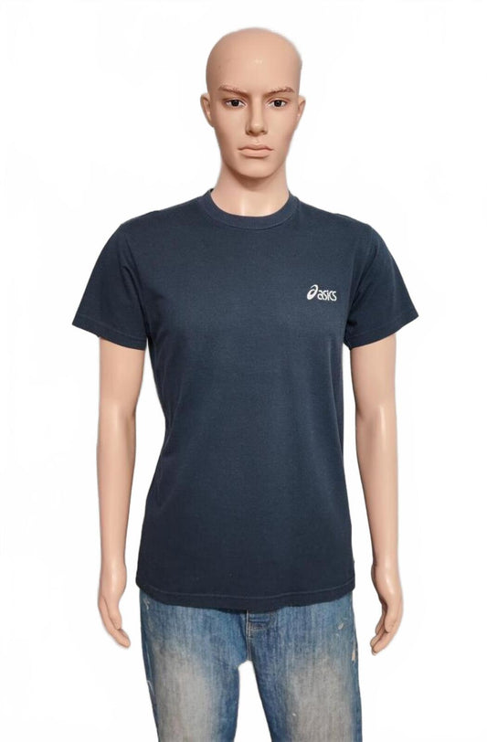 Vintage Asics 90s Gold Tag T-Shirt Faded Navy Blue Retro Men's Size Medium M