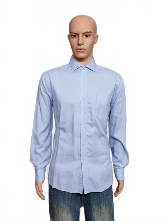 Vintage Tommy Hilfiger Plain Blue Long Sleeve Oxford Preppy Shirt Men Size Large