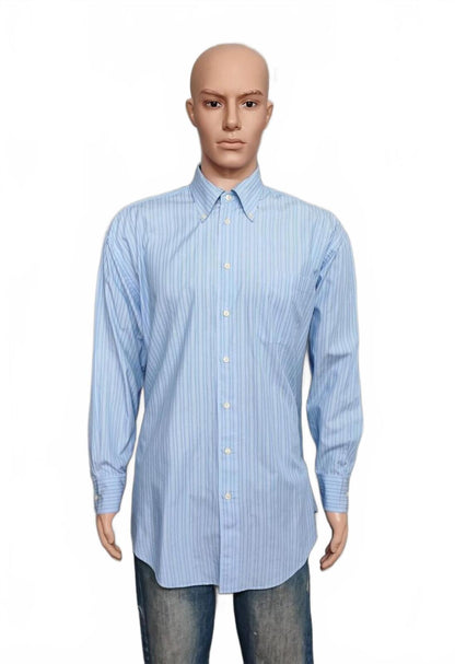 Vintage Nautica Striped Long Sleeve Shirt Blue White Men's Size XXL