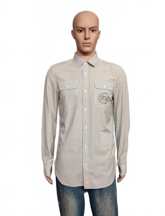 Vintage Diesel Industrial Revelation Long Sleeve Shirt Grey Stripe Men's Size M