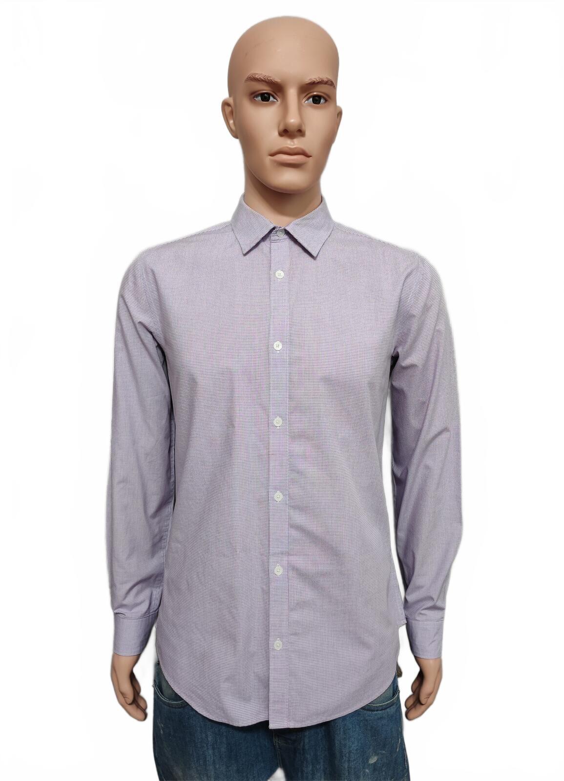 Vintage Calvin Klein Checked Long Sleeve Shirt Lilac Purple Men's Size Medium M