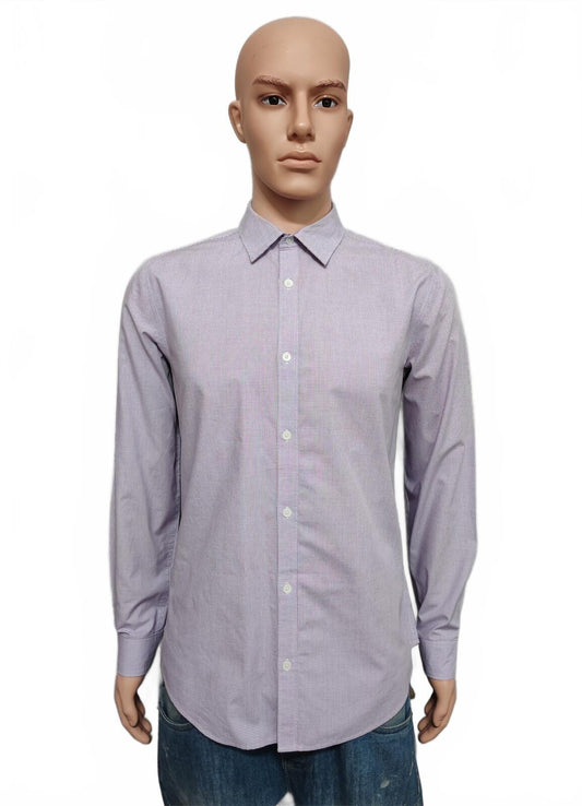 Vintage Calvin Klein Checked Long Sleeve Shirt Lilac Purple Men's Size Medium M