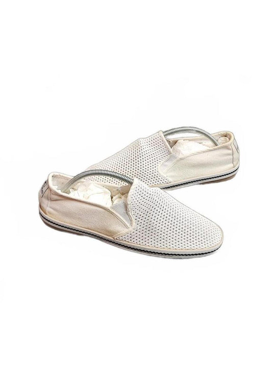 Vintage SoulCal Mesh Slip On Trainers Cream White Shoes Men Size UK 8 EU 42