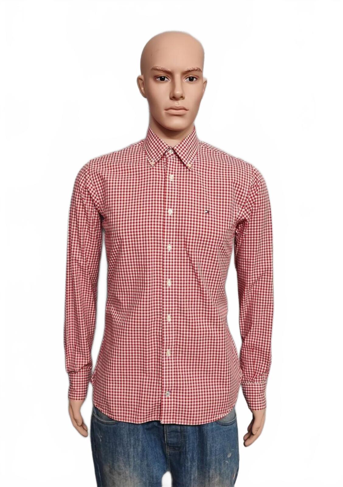 Vintage Tommy Hilfiger Checked Long Sleeve Plaid Casual Shirt Red Men's Medium
