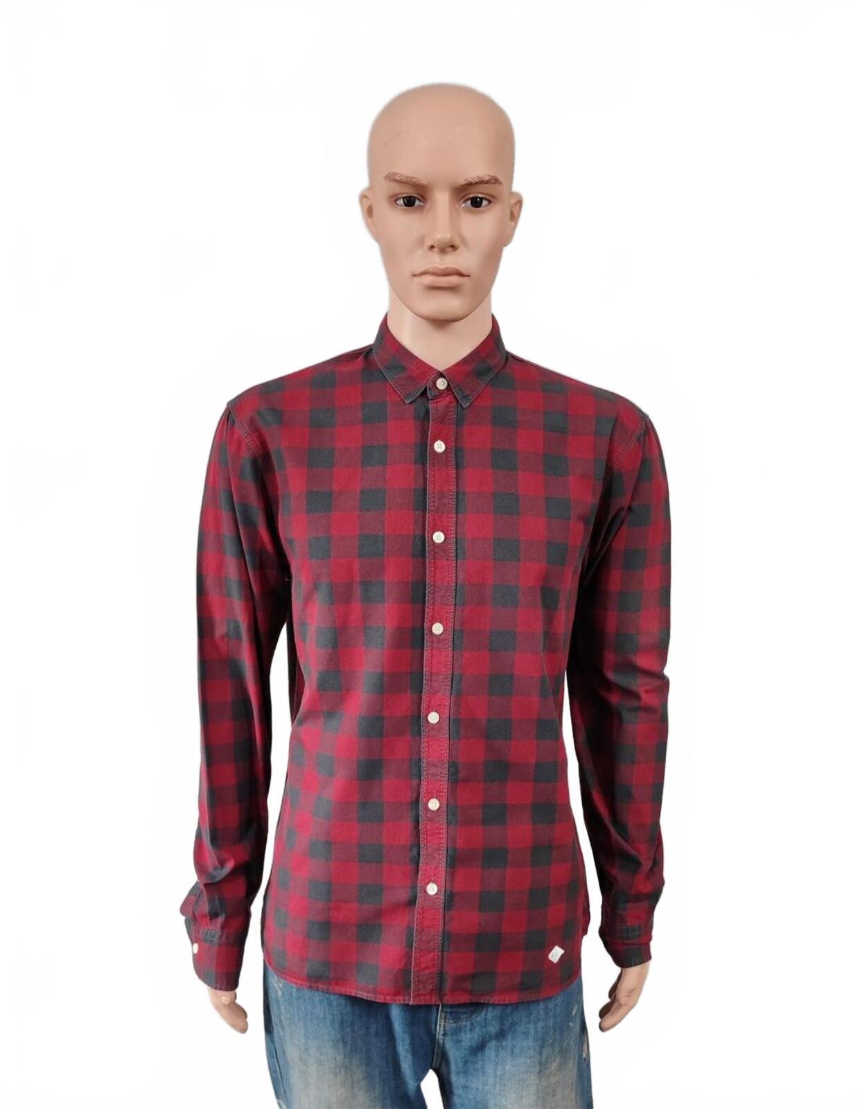 Vintage Diesel Checked Shirt Large Red Black Cotton Long Sleeve 90s Y2K Grunge