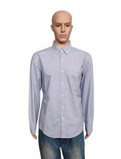 Vintage J.Crew Plain Light Blue Slim Fit Long Sleeve Office Shirt Men Size Large
