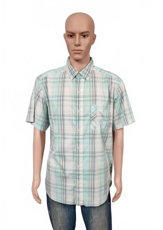 Vintage Columbia Omni-Wick Checked Short Sleeve Shirt Green Men's Size XL