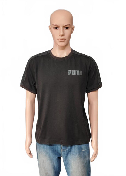 Vintage Puma Black Graphic T-Shirt Tonal Logo Retro Y2K Men's Size Large L