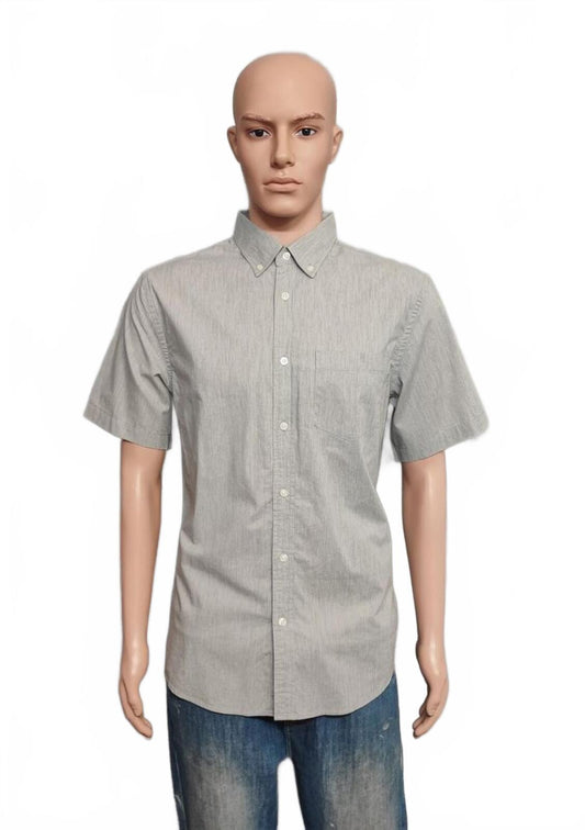 Vintage Old Navy Plain Short Sleeve Shirt Grey Casual 90s Men's Size Medium M