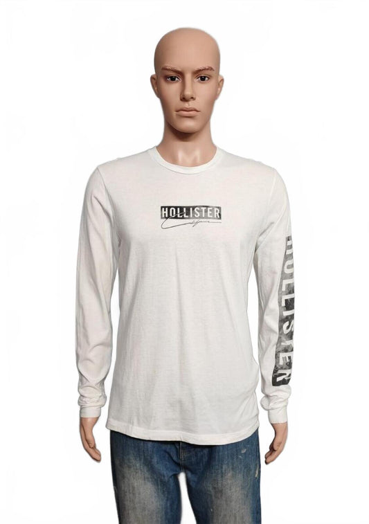 Vintage Hollister Sleeve Spellout Long Sleeve T-Shirt White Men's Size Large L