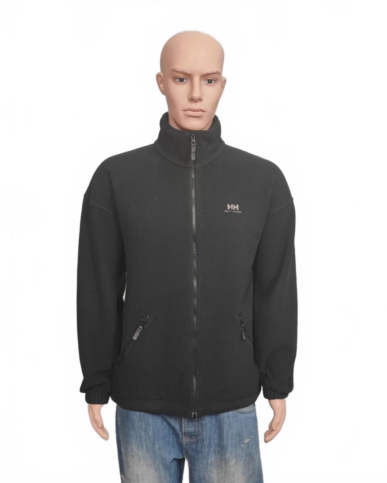 Vintage Helly Hansen Plain Faded Black Polartec Fleece Jacket Men Size XXL