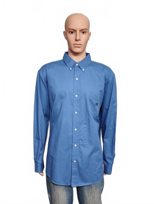 Vintage Chaps Striped Long Sleeve Shirt Blue White Men's Size XXL