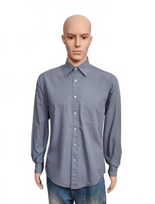 Vintage Calvin Klein Striped Shirt Medium Grey White Cotton Long Sleeve Y2K 90s