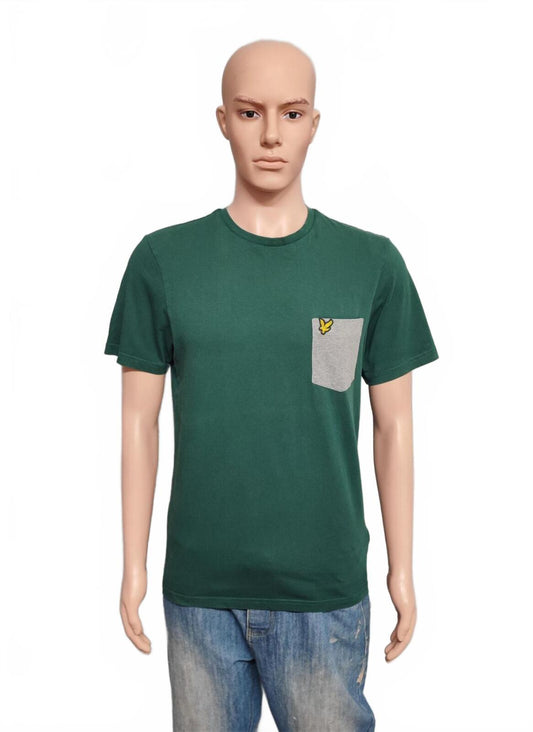Vintage Lyle & Scott T-Shirt Green Golden Eagle Retro 90s Men's Size Small S