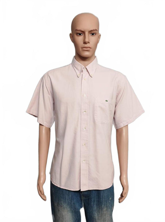 Vintage Lacoste Short Sleeve Shirt Pink Men's Size XXL