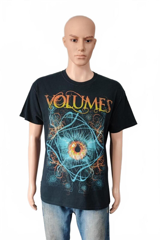 Vintage Volumes Band Graphic T-Shirt Faded Black Metalcore Y2K Men's Size Medium